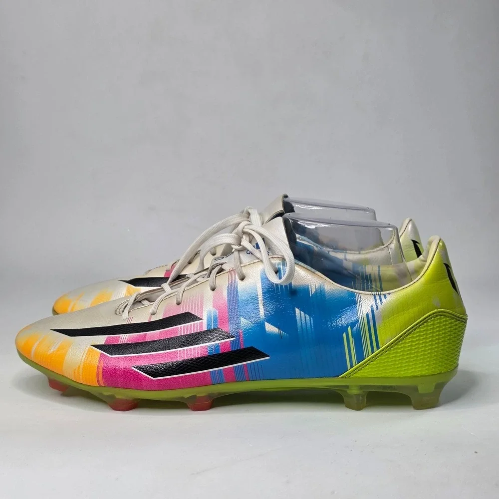 Adidas F50 Adizero Messi FG Soccer Cleats Men's Size 11 Boots White Multi F32729
